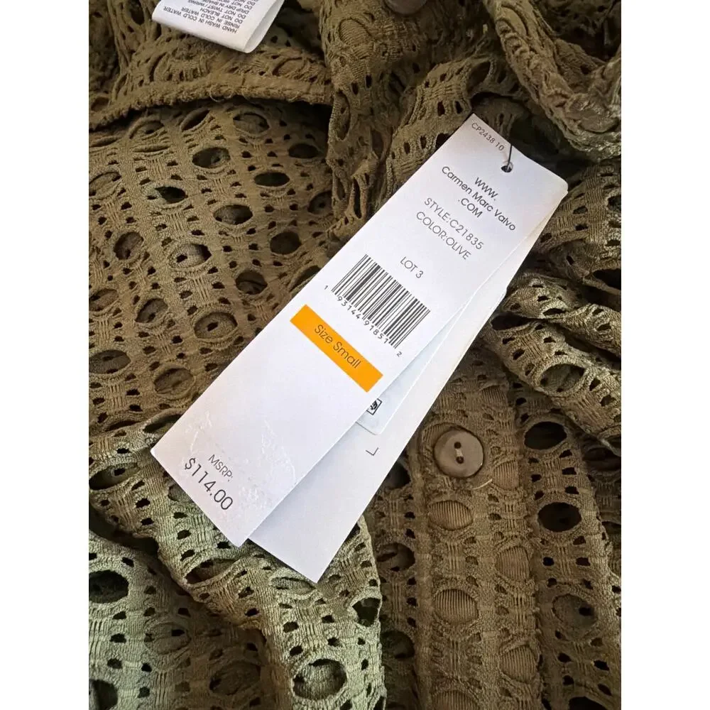 New Carmen Marc valvo crochet coverup tunic top - Picture 5 of 5